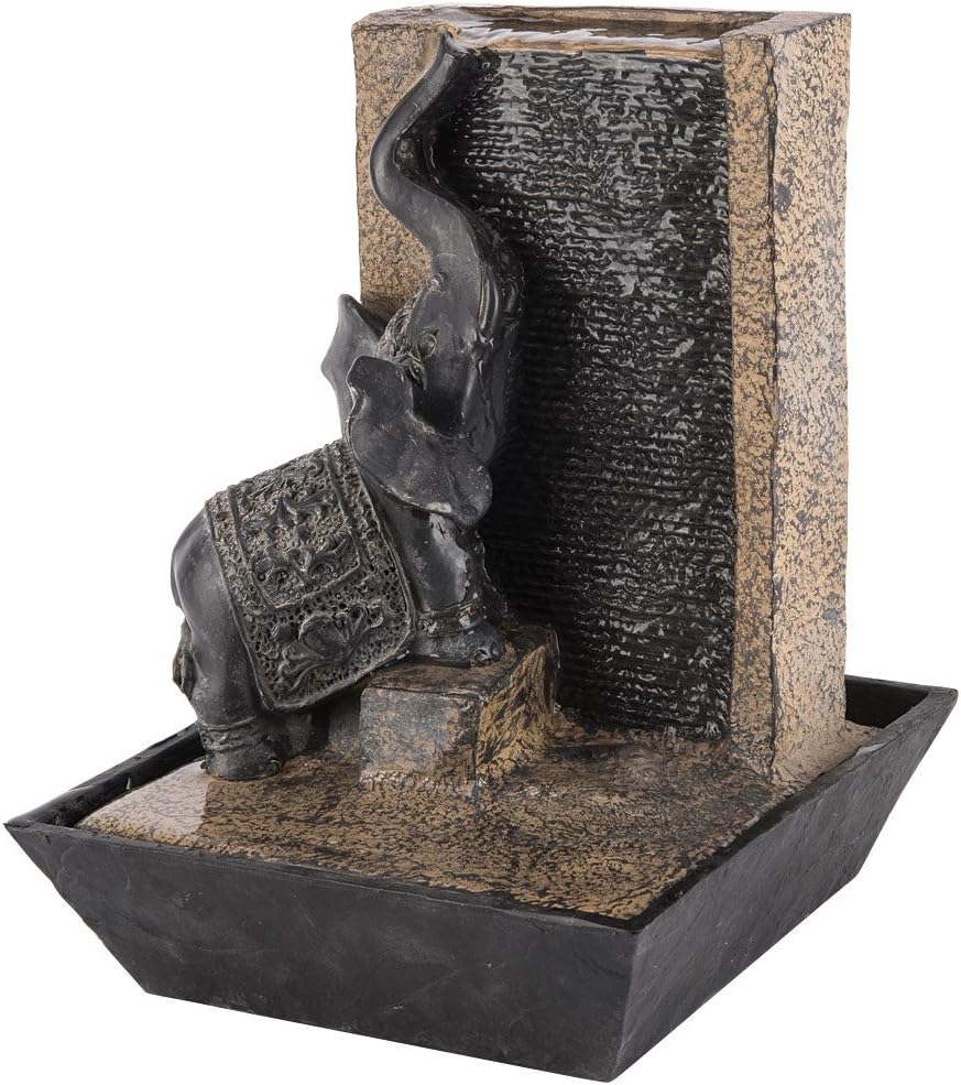 Relaxus Decor Desk Tantric Elephant Watering Hole Fountain - Water Fountain: Home & Kitchen