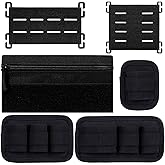 6 Piece Tactical Bag Insert Pack, Modular Elastic Loop Panel Organizers Pouch Insert Attachment with Hook Backed Fastener for Backpack Accessories