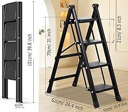 Runruii 4 Step Folding Portable Step Ladder with