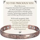 Feraco Copper Bracelet for Women, Ultra Strength Magnetic Bracelets, 99.99% Pure Copper Cuff Bangle with 3500 Gauss Neodymium Magnets, Adjustable