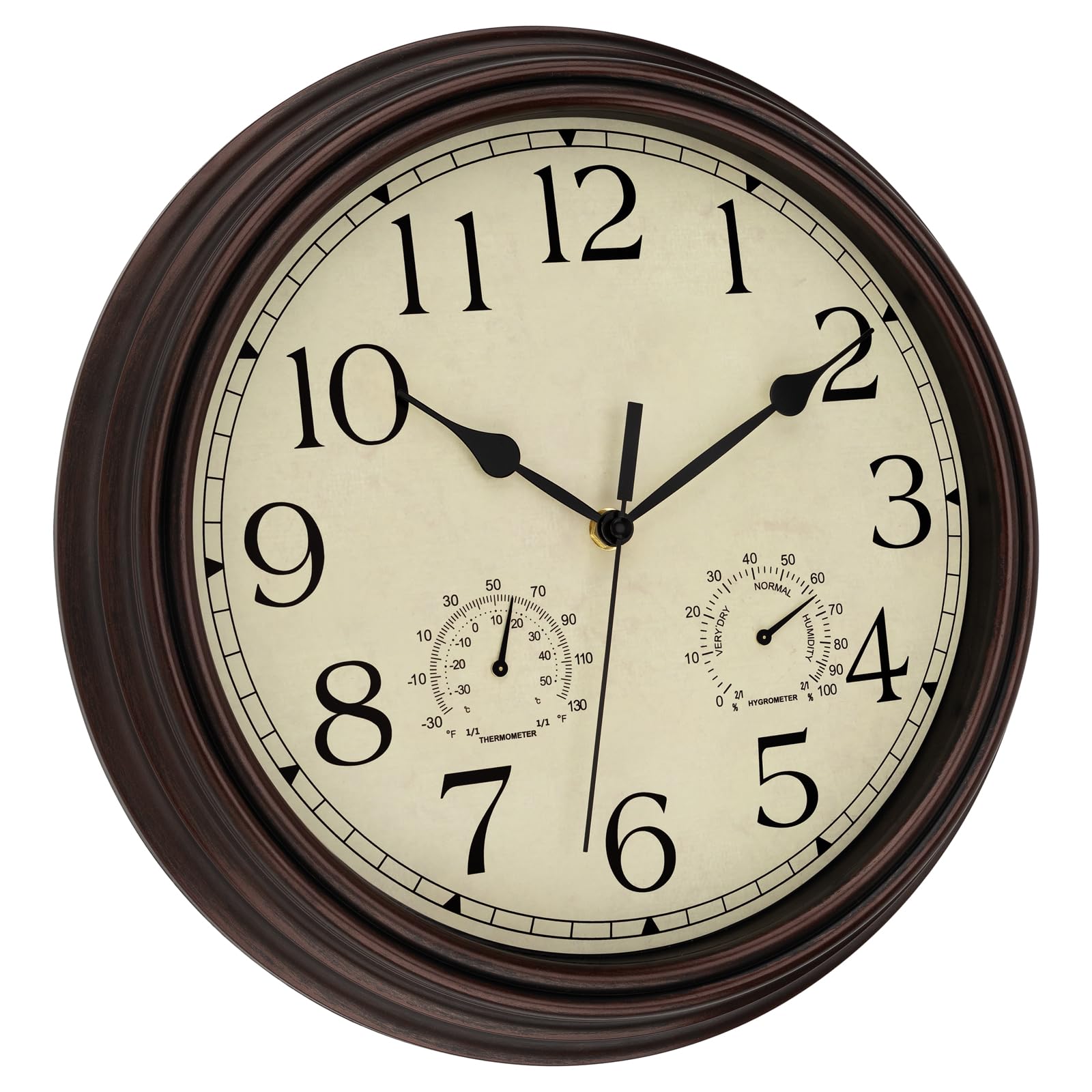 Mua Foxtop 14 Inch Wall Clock with Thermometer and Hygrometer Combo ...