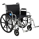 Medline Excel Extra-Wide Bariatric Wheelchair For Adults and Seniors with 24" Wide Seat, Supports up to 500 lbs