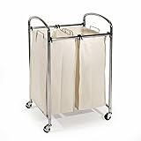 Seville Classics Mobile Double Bag Compact Laundry