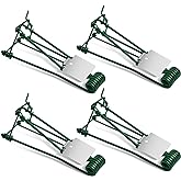 Qualirey 4 Pcs Gopher Trap for Gophers Moles Outdoor, Green | Weather Resistant Reusable, Spring Pedal Trigger, Metal Frame for Lawn Garden Yard, Vole Control, Safe Chemical-free