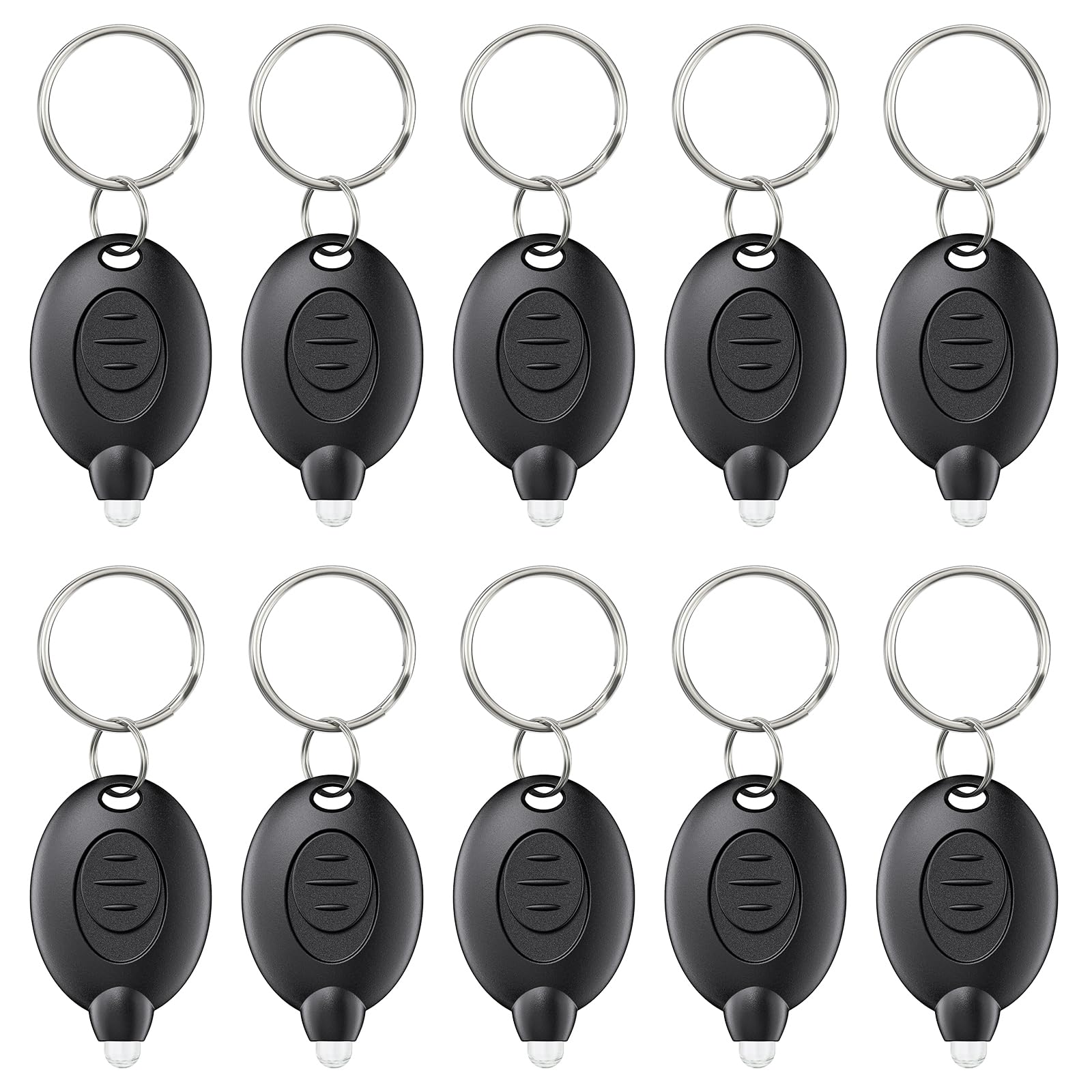 Photo 1 of Uniclife 10 Pack LED Keychain Flashlight Mini LED Keychain Light 12 Lumen Portable Ultra Bright Battery Powered Key Ring Torch for Outdoor Camping Hiking and Emergency Lighting, Black Shell