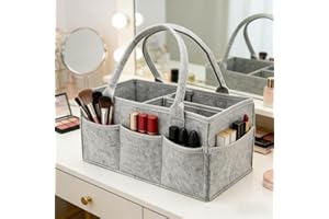Diaper Caddy Organizer for Changing Table, Nursery Storage Bin Basket with Handle, Felt Diaper Organizer Suitable for Indoor 