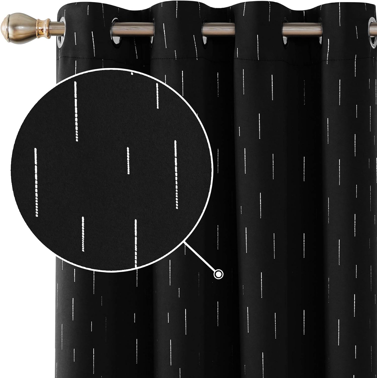 Deconovo Room Darkening Thermal Insulated Blackout Curtains with Silver