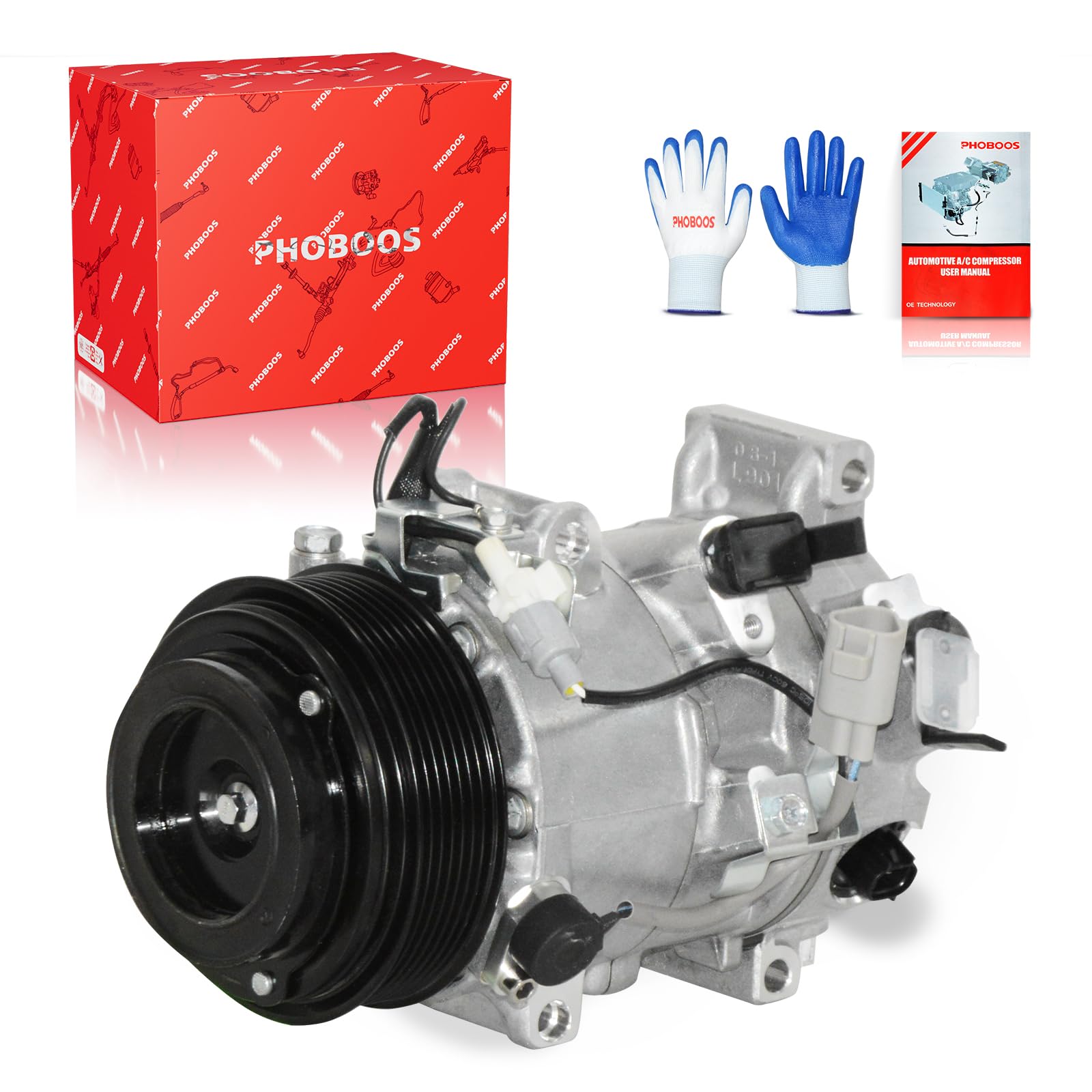 Photo 1 of PHOBOOS A/C Compressor with Clutch Compatible with Toyota Avalon 2005-2012, Camry 2007-2011, V6 3.5L, Fast Cooling, Low Noise, Easy Installation, Ref. 98363