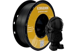POJECITY Kingroon PLA 3D Printer Filament, Dimensional Accuracy +/- 0.02 mm, 1 kg Spool(2.2lbs), 1.75 mm，Black