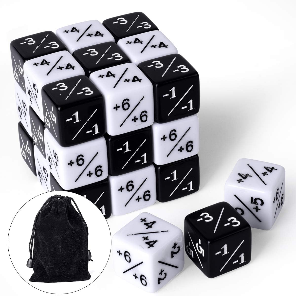 Hotusi Dice Counters Acrylic Material D6 Dice Cube Compatible with MTG, CCG, Card