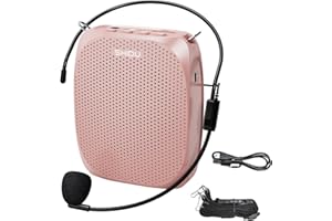 SHIDU Voice Amplifier Teachers,Megaphone Speaker Portable PA System with Microphone Headset(Work of 12hours) Supports MP3 Format Audio for Tour Guides Coaches Yoga Fitness Instructors