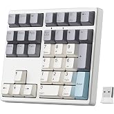 Kisnt Wireless Mechanical Numpad, Full-Function for Heavy Excel Financial | 34 Keys Hot Swappable, 2.4GHz Rechargeable, Laptop Macbook PC Desktop Compatible (Red Switches)
