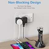 Mscien Double Plug Adaptor with 3 USB 13A UK Multiplug Extender Black view 4