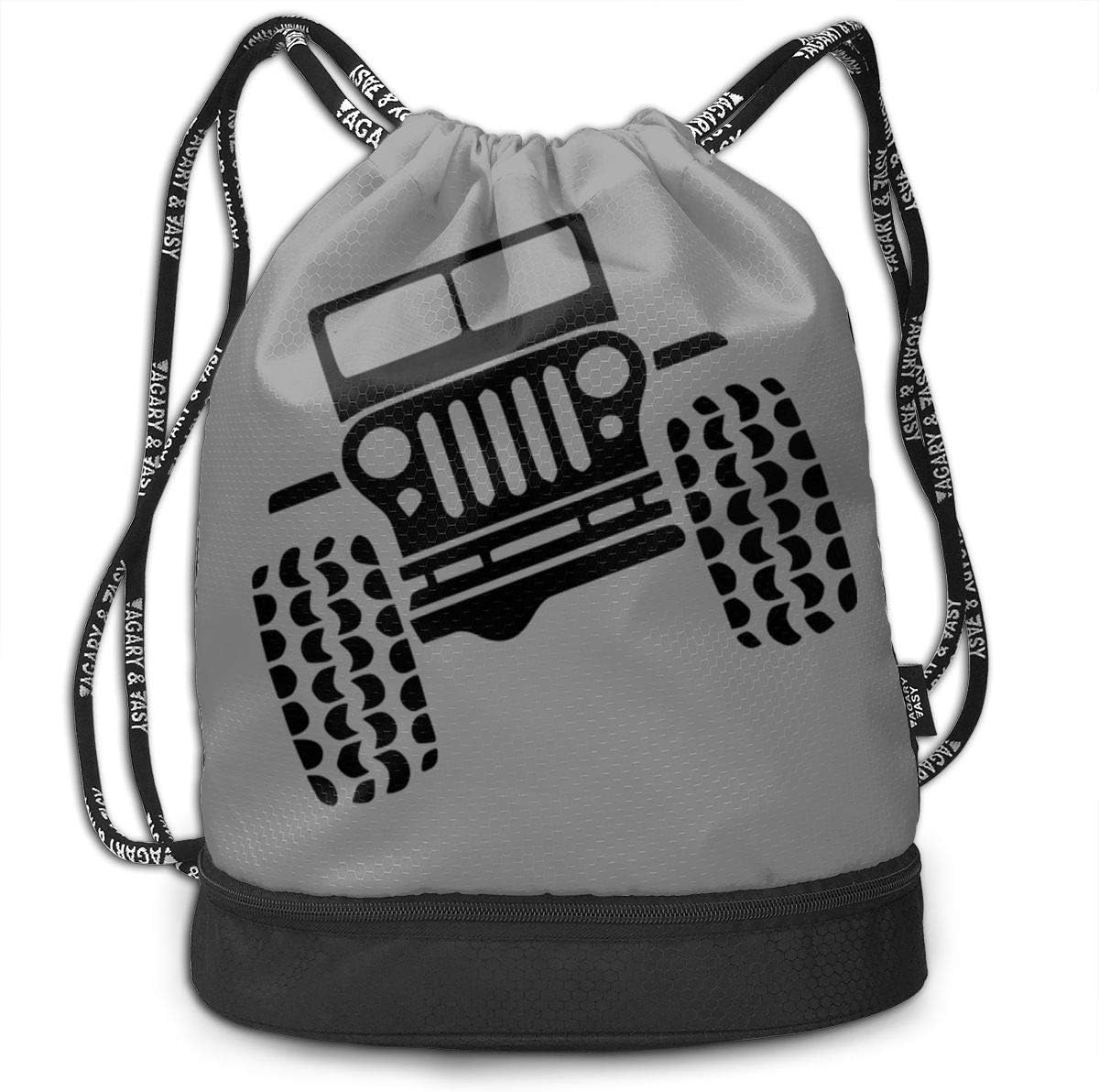 WITHY Wrangler Rubicon Car Multifunctiona Drawstring Sport Backpack Foldable Sackpack