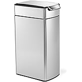 simplehuman 40 Liter/ 10.6 Gallon Slim Touch-Bar Kitchen Trash Can, Brushed Stainless Steel