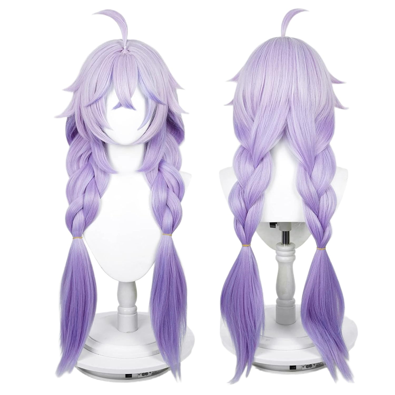 Purple Double Braids Cosplay Wig Heat Resistan Synthetic Fiber Costume Hairs for Adult Women Halloween Christmas Cos Anime Party Replacement Wig — image 1