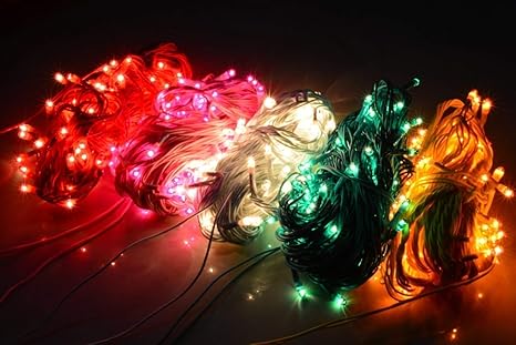 Ascension 5m Rice Lights Serial Bulbs Decoration Lighting for Diwali Christmas Random Colour Pack of 3