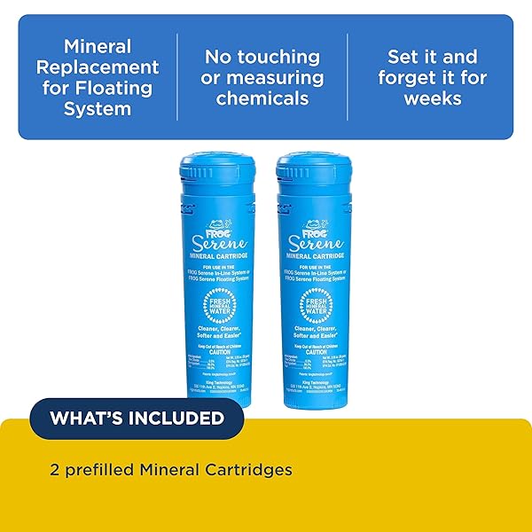 FROG SERENE REPLACEMENT MINERAL CARTRIDGES FOR USE WITH HOT TUB FROG SERENE FLOATING SANITIZING SYSTEM – PREFILLED FOR QUICK & EASY HOT TUB MAINTENANCE