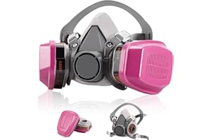 Panbear Active Carbon Gases Chemical Respirator - for Vapor,Paint,Dust,Formaldehyde,Sanding,Polishing,Spraying,Machine Polish (Pink)