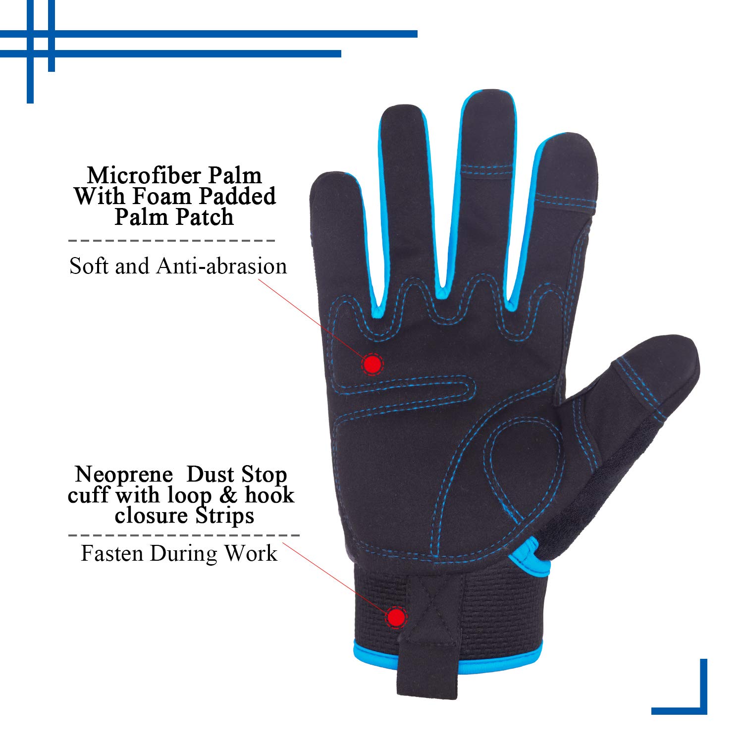 HLDD HANDLANDY UltraLight Safety Work Gloves, Mens & Women Multi-Functional Work Gloves with Extensive Palm Protection - Image 4