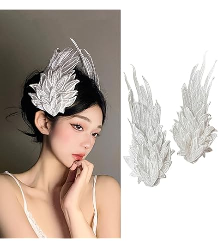 Amazon.com : KDDOM 1 Pair Crystal Angel Wings Hair Clip  display picture 2