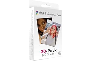 Zink 2"x3" Premium Instant Photo Paper (20 Pack) Compatible with Polaroid Snap, Snap Touch, Zip and Mint Cameras and Printers