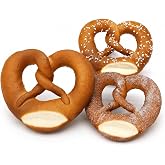 LUOZZY 3 Pcs Artificial Pretzel Bread Models Assorted Baked Goods | Sesame Sugar Cream Details European Style Bakery Display Props Cafe Kitchen Photography Decor