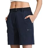 RIMOHX Women's 7'' Hiking Cargo Shorts with Multiple Pockets Lightweight Quick Dry Athletic Outdoor Golf Casual Summer Shorts