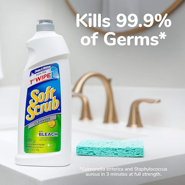 SOFT SCRUB ANTIBACTERIAL MULTI-PURPOSE CLEANSER WITH BLEACH SURFACE CLEANER, 36 FLUID OUNCES