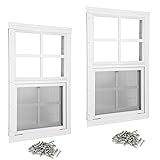 Shed Windows 2 Pack 18" W x 27" H Flush Mount White