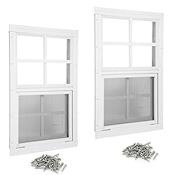 Shed Windows 2 Pack 18" W x 27" H Flush Mount White