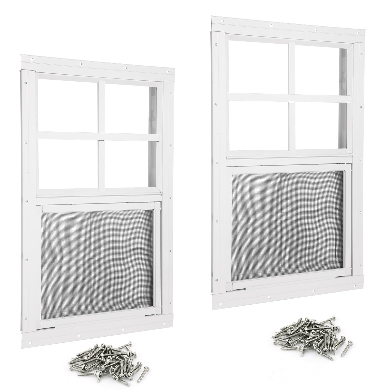 Shed Windows 2 Pack 18" W x 27" H Flush Mount White