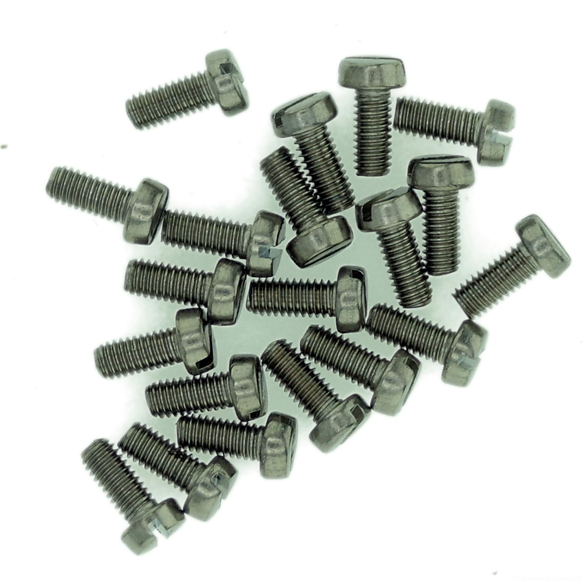 M3.5 (3.5mm x 16mm) Slot Cheese Machine Screw (Bolt) - Stainless Steel (A2) (Pack of 20)