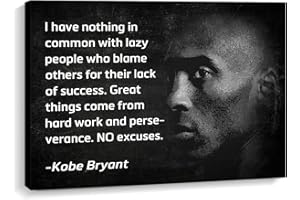 Creoate Kobe Bryant Poster Canvas Wall Art Decor, Large Size Motivational Canvas Print Wall Art Black Inspirational Wall Art for Office, Teens Room, Gym Wall Decor (16x24 Inch, kobe poster)