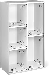 Amazon Basics Bookcase with 5 Compartments White 50 x 24 x 80 cm view 6