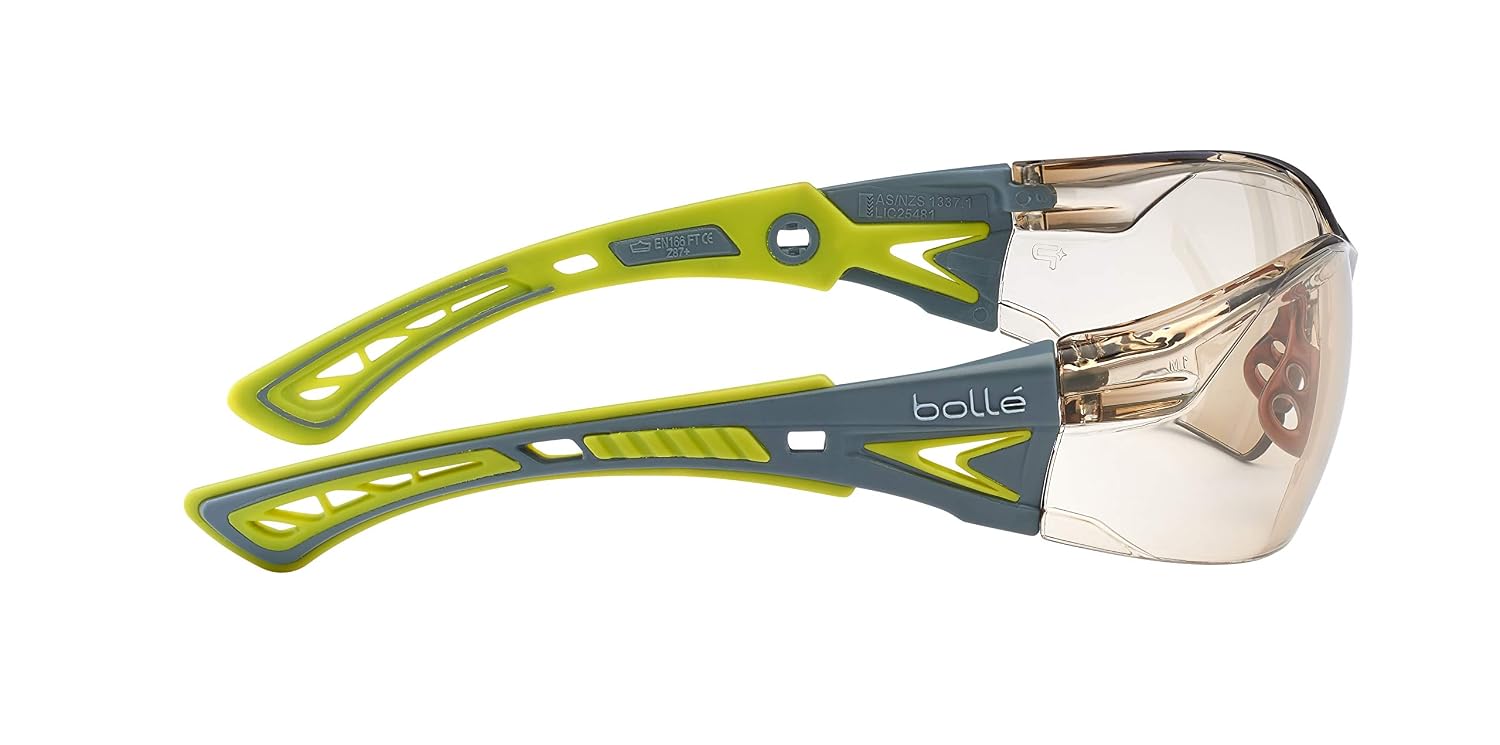 RUSHPSCSPL Bolle Rush with Grey Lenses with Protection Against UVA/UVB, Shocks, Fog and Blue Light, Grey/Yellow - Image 4
