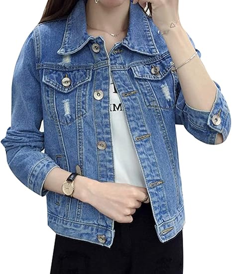Amazon.co.jp: Denim Jacket Women's Coat 