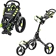 XDriveMax GC408 Folding Golf Push Cart, 3 Wheel Golf Trolley Lightweight Golf Bag Pull Cart Caddy Cart for Golf Clubs and Golf Bag with Cup Holder Scorecard Holder/Storage Compartment