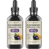 Think Above Elderberry Liquid Drops with Vitamin C & Zinc – Immune Support Supplement – Natural & Fast Absorption – 2 fl oz (Pack of 2)