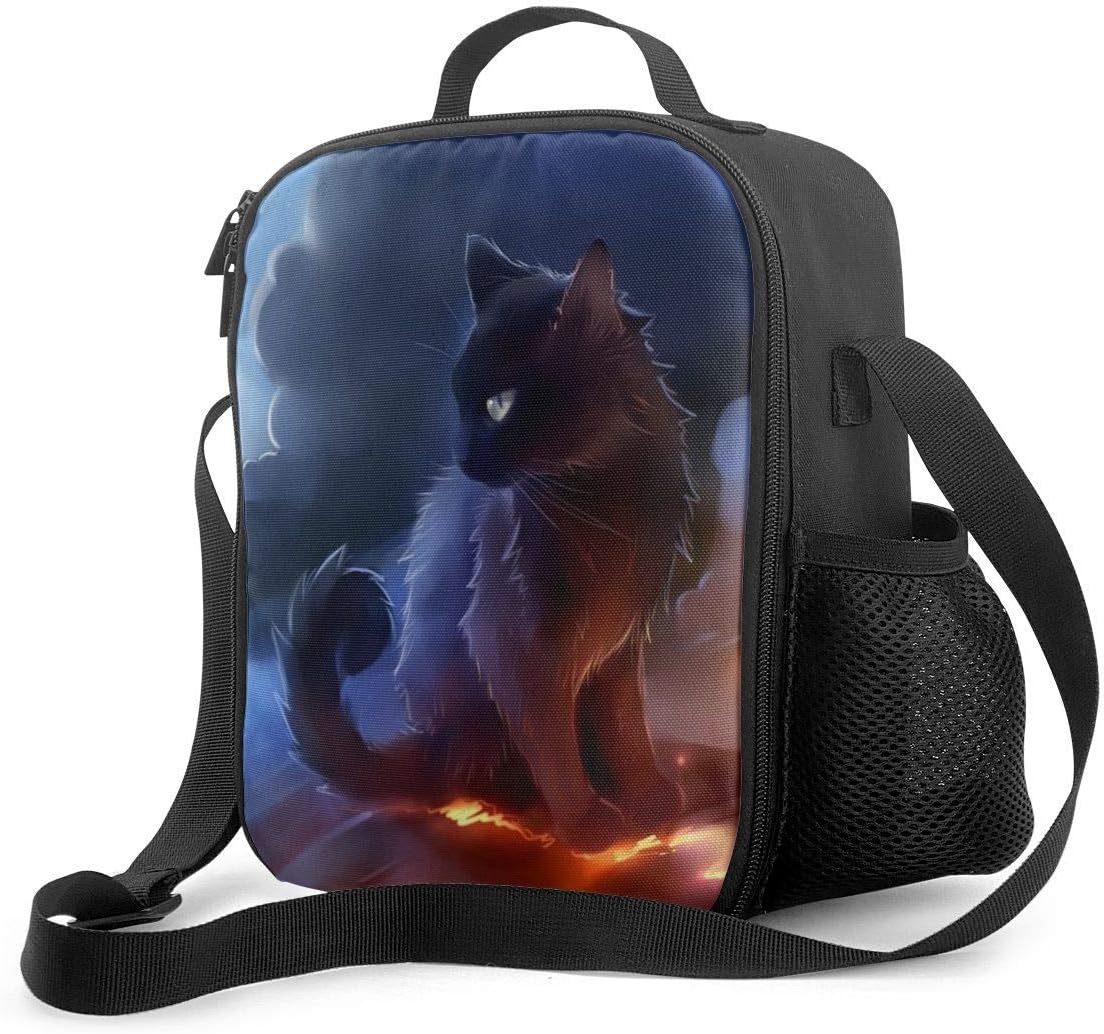 Cat Warrior Lunch Bag Isolierte Lunchbox Weit LunchEinkaufstasche Kühltasche Große