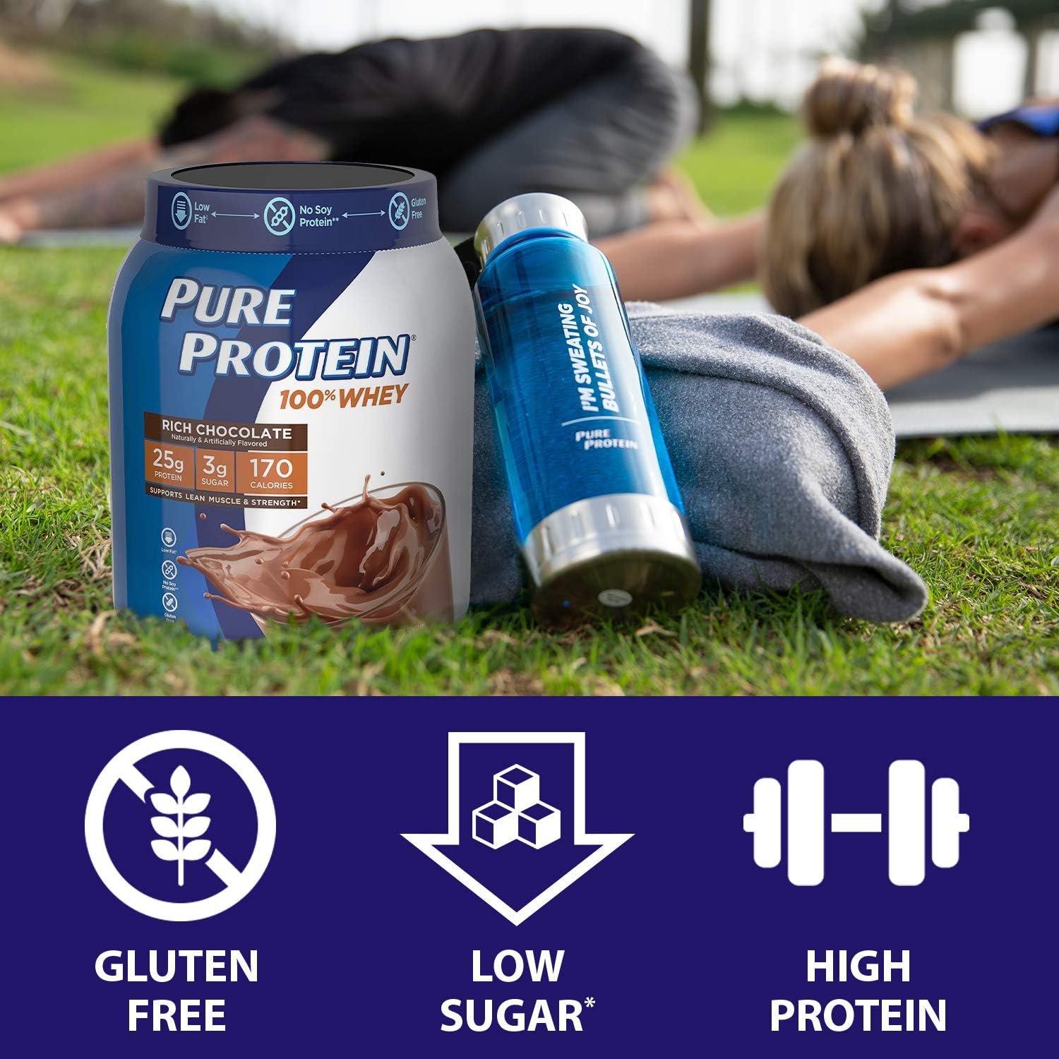 Pure Protein Vegan Plant Based Hemp and Pea Protein Powder, Gluten Free, Mixed Berry Super Fruits, With Vitamin D, Vitamin C, and Zinc to Support Immune Health, 1.47 lbs: Health & Personal Care