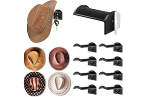 Cowboy Hat Holder & Organizer, 3.0 in Wide With Anti-Slip Serrated Design for Secure Storage, Easy Wall or Door Installation,