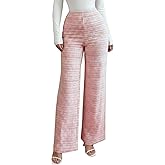 winkbay Women's Elegant Plaid Tweed Pants Vintage High Waisted Straight Leg Fall Business Casual Trousers