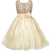 Acecharming Girls Dresses Sequin Flower Girls Party Dress Bridesmaid Ball Gown Wedding Tulle 3-10 Years