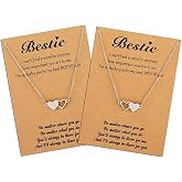 Best Friend Necklace for 2/3/4/5 BFF Necklace Bestie Friendship Gifts | Stainless Steel Long Distance Matching Necklace Jewelry,Best Friend Gift,Birthday Gifts,Christmas Sister Gifts,Valentine Gift
