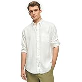 Brooks Brothers Mens Irish Linen Long Sleeve Sport Shirt