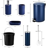 iTrend 6-Piece Matt Blue Bathroom Accessories Set 3L Pedal Waste Bin view 8