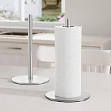 Niffgaff Kitchen Roll Holder Stainless Steel Silver Free Standing Organizer view 2