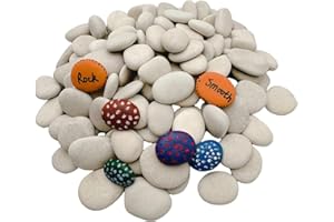 lifetop Tiny White Painting Rocks DIY Rocks for Painting Detail-Painting Smooth Surface Stones,Arts and Crafts ，1.0 to 1.5 inches ，So Small Rocks, Hand Picked for Painting Rocks (1LB)
