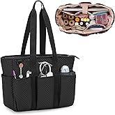 Fasrom Nurse Tote Bag for Work Nurses, Clinical Bag for Nursing School Students and Home Health Care Staff, Black (Empty Bag 